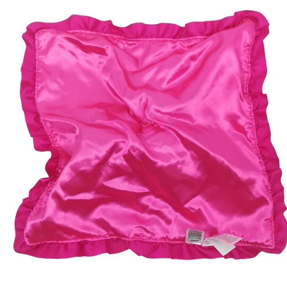 Carters Pink Doll Rattle Plush Lovey Lovie Security Blanket Love You Ruffle